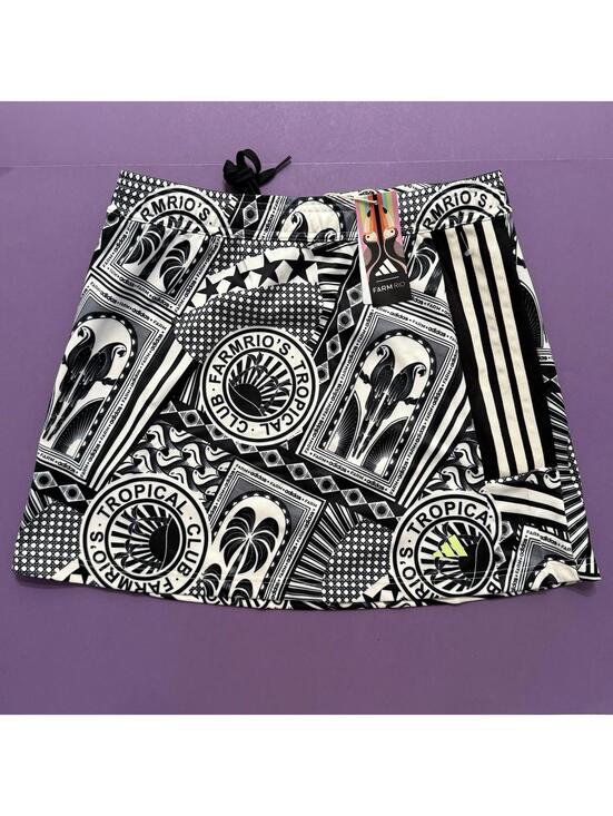 adidas Dresses & Skirts - Adidas x Farm Rio Skirt Black White Graphic Print JD6312 Women Size Medium